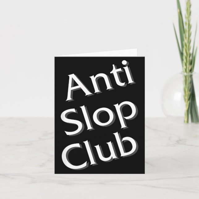 Tarjeta Club de Inteligencia Artificial Anti Slop Ai Llm D (Anverso)