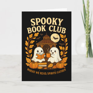 Tarjeta Club de lectura de libros espeluznantes de Hallowe