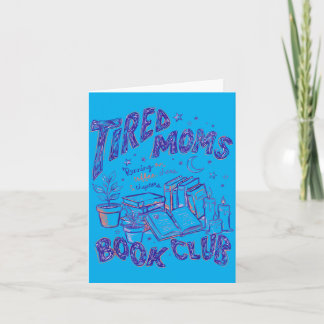 Tarjeta Club de lectura de mamás cansadas retro divertido 