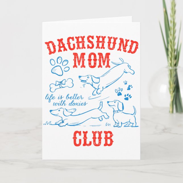 Tarjeta Club de mamás de Dachshund La vida es mejor con Da (Anverso)