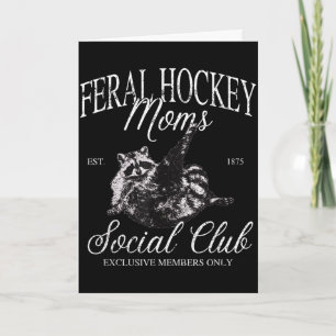 Tarjeta Club de mamás de hockey ferales divertidas meme de