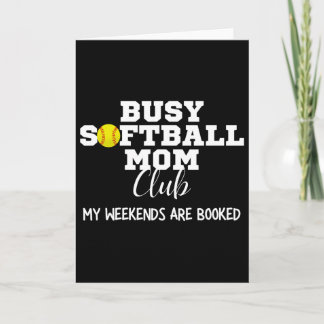 Tarjeta Club de Mamás de Softbol Ocupadas Mi Fin de Semana