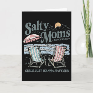 Tarjeta Club de Playa Salty Moms Vacaciones Retro Vibracio