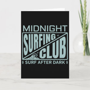 Tarjeta Club de surf nocturno de surfistas Vida de surfist