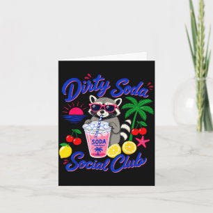 Tarjeta Club social de refrescos sucios retro mapache vera