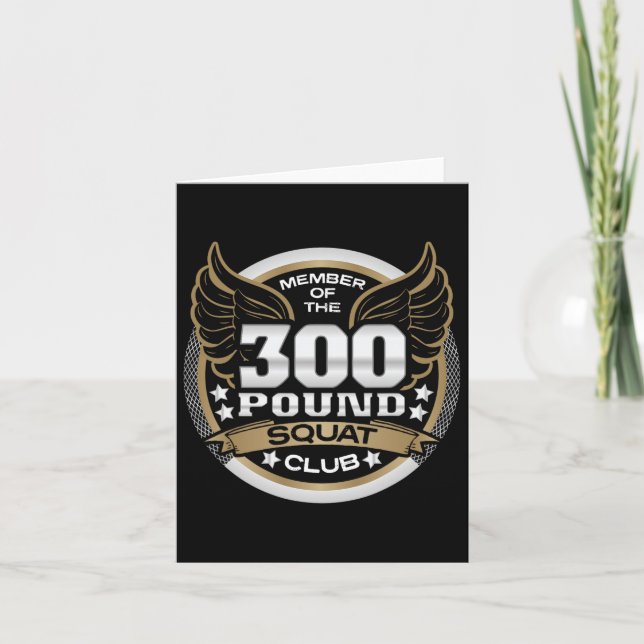 Tarjeta Club Squat De 300 Libras Para El Levantador De Pes (Anverso)