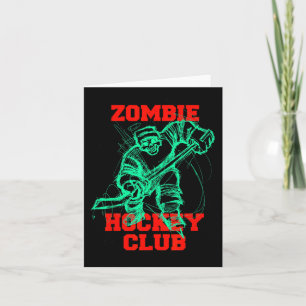 Tarjeta Club Zombie De Hockey Sobre Hielo Halloween Trick