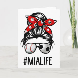 Tarjeta Cly Mia Life Fútbol Moño Desordenado Vender Día de