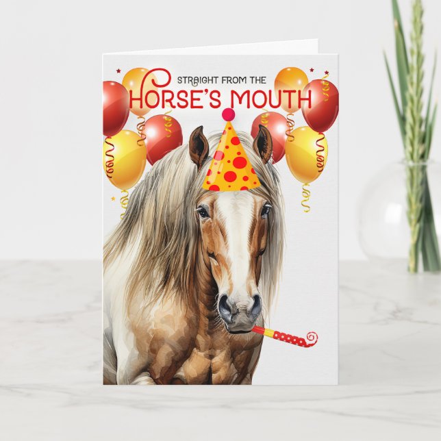Tarjeta Clydesdale Chestnut Borrador de caballos Funny Cum (Anverso)
