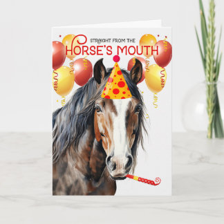 Tarjeta Clydesdale Sable Draft Horse Funny Cumpleaños