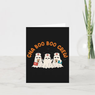 Tarjeta Cna Boo Boo Crew Enfermera Retro Funny Fantasma Ha