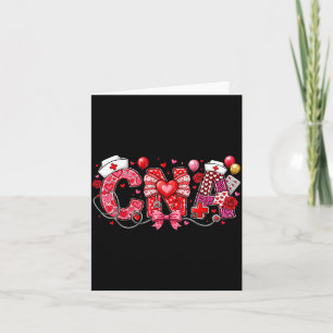 Tarjeta Cna Valentine Coqueta Lazo Estetoscopio Enfermera 
