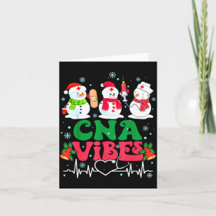Tarjeta Cna Vibes Enfermera Muñeco de Nieve Estetoscopio S