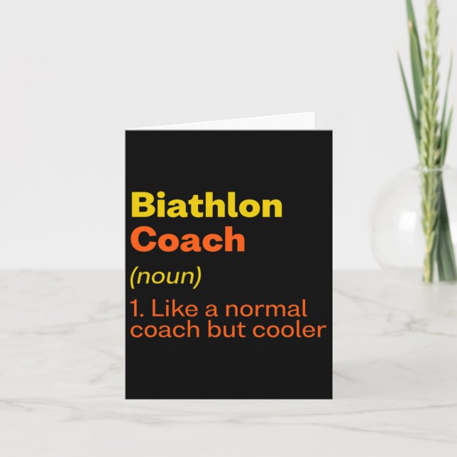 Tarjeta Coach de Biatlón Definición Graciosa Humor de Biat (Anverso)