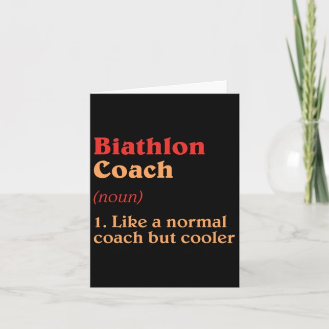 Tarjeta Coach de Biatlón Definición Graciosa Humor de Biat (Anverso)