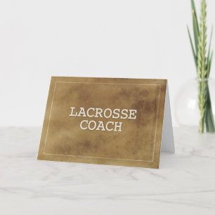 Tarjeta Coach Lacrosse Gracias Definición Marrón Simple