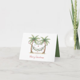 Tarjeta Coastal Christmas Palm Trees With Hammock