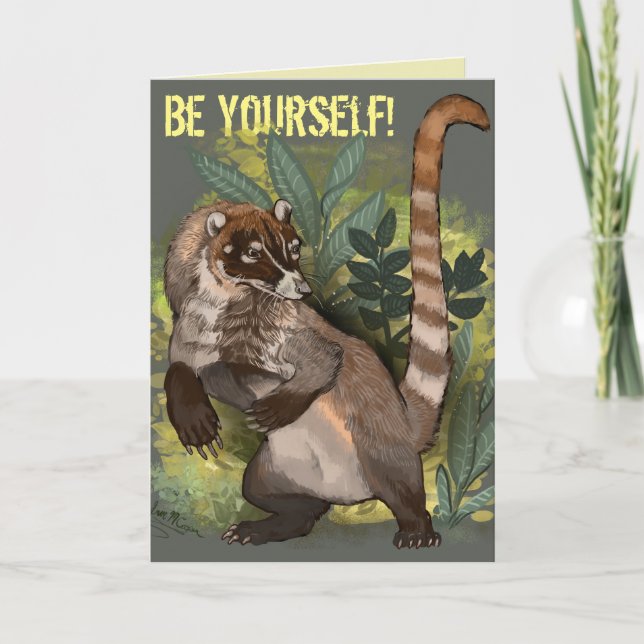 Tarjeta Coatamundi o White Nosed Coati (Anverso)