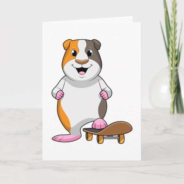 Tarjeta Cobaya como patinador con monopatín (Anverso)