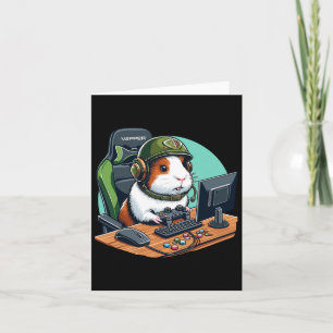 Tarjeta Cobaya Jugador Jugando Videojuego Fauna Silvestre