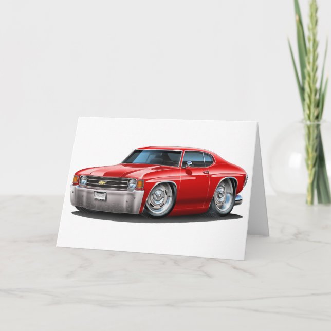 Tarjeta Coche 1971-72 del rojo de Chevelle (Anverso)