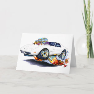 Tarjeta Coche 1973-76 del blanco del Corvette
