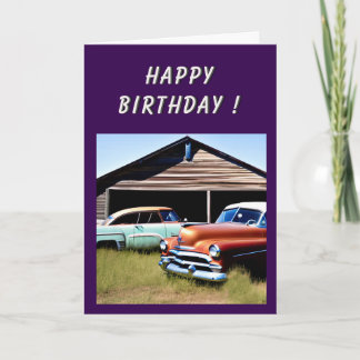 Tarjeta Coche abandonado de los años 50 Cumpleaños