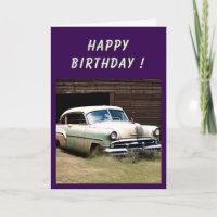 Coche abandonado de los años 50 Cumpleaños