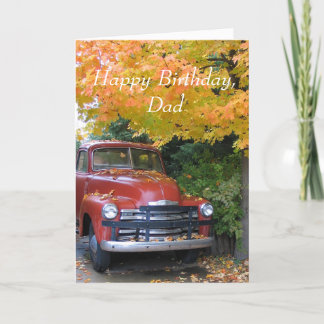 Tarjeta Coche antiguo, feliz cumpleaños, papá