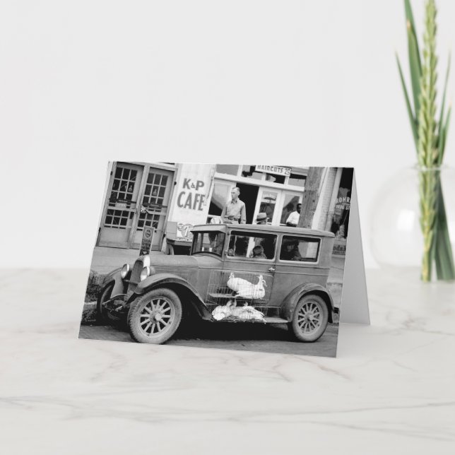 Tarjeta Coche antiguo, los años 30 (Anverso)
