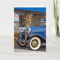 Coche azul antiguo viejo