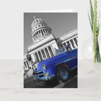 Tarjeta Coche azul viejo de Capitolio