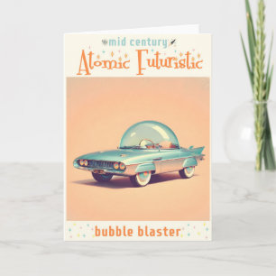 Tarjeta Coche Burbuja Soplador Futurista Atómico