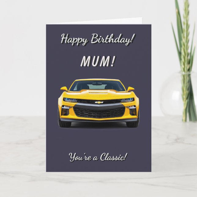 Tarjeta Coche Clásico Mamá Eres un Clásico Cumpleaños (Anverso)