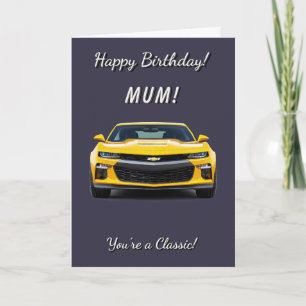 Tarjeta Coche Clásico Mamá Eres un Clásico Cumpleaños