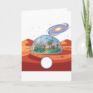 Tarjeta Coche de bienvenida del biodomo espacial de la col