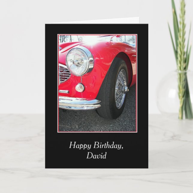 Tarjeta Coche de Birthday Sport con nombre (Anverso)