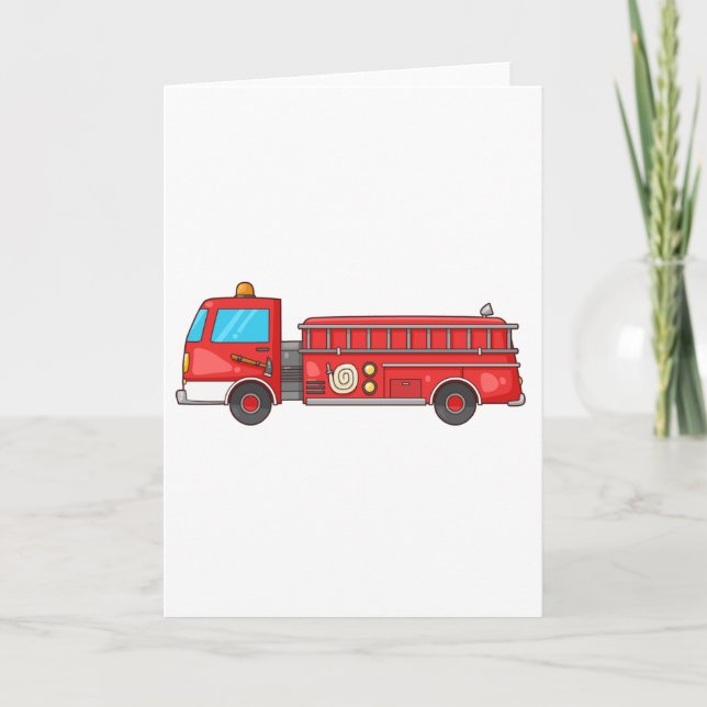 Tarjeta Coche de bomberos/motor del dibujo animado (Anverso)