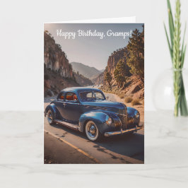 Tarjeta Coche de época en Mountain Road Birday