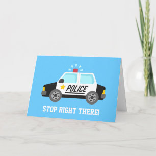 Tarjeta Coche de patrulla de policía divertido Feliz Cumpl