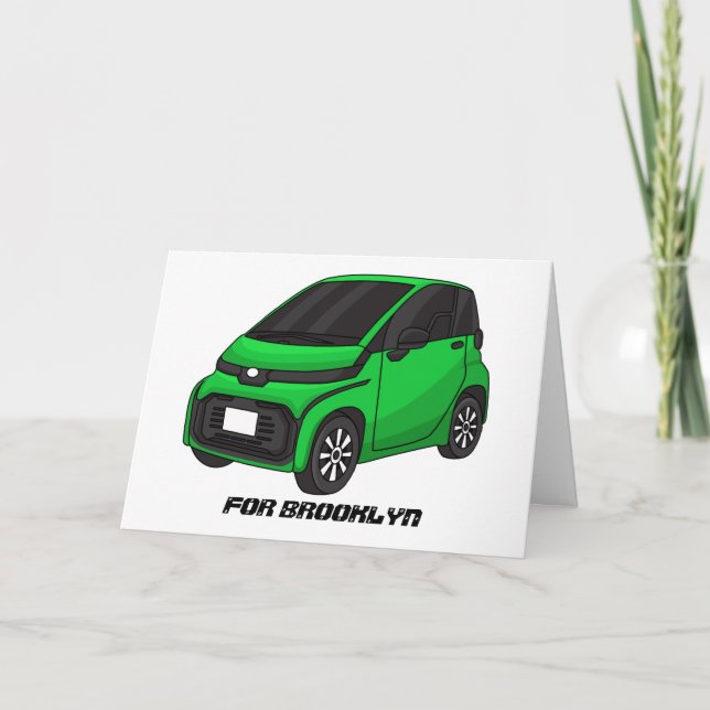 Tarjeta Coche de pequeño tamaño verde (Anverso)