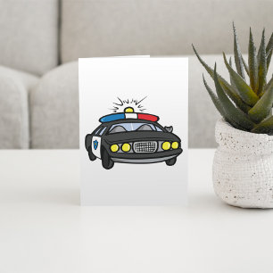 Tarjeta Coche de Policía con Luces de Sirena Intermitentes
