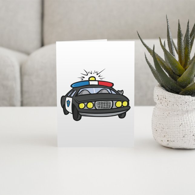 Tarjeta Coche de Policía con Luces de Sirena Intermitentes (Subido por el creador)
