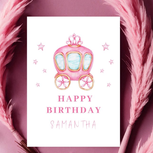 Tarjeta Coche de princesa feliz cumpleaños (Subido por el creador)