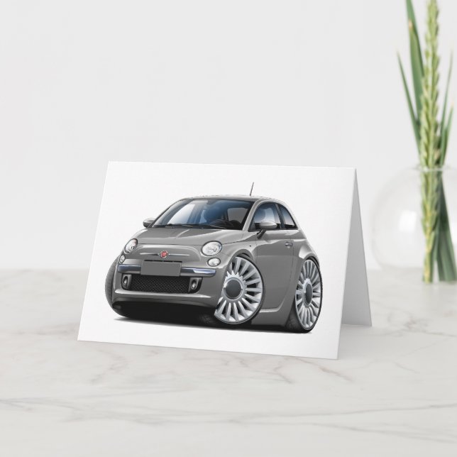 Tarjeta Coche del gris de Fiat 500 (Anverso)