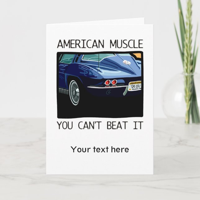 Tarjeta Coche del músculo, obra clásica y azul americanos (Anverso)