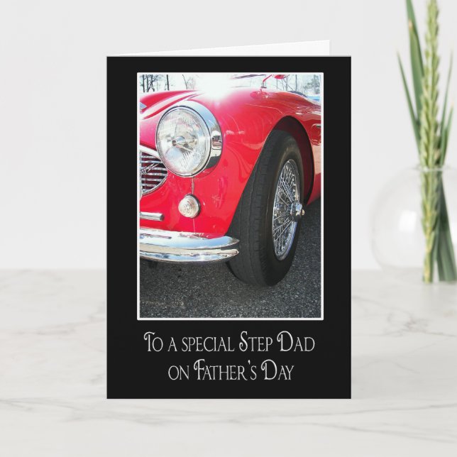 Tarjeta Coche deportivo para papá paso (Anverso)