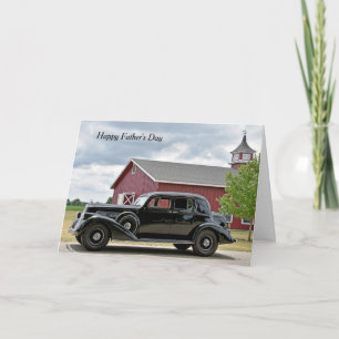 Tarjeta Coche Negro Antiguo Para Papá