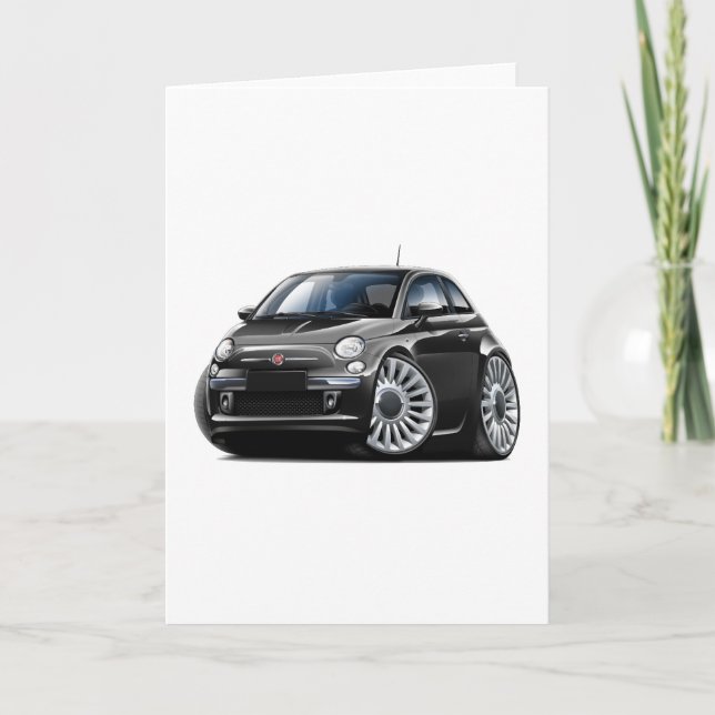 Tarjeta Coche negro de Fiat 500 (Anverso)