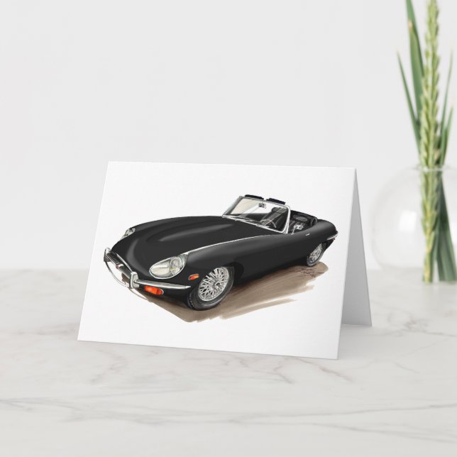Tarjeta Coche negro de Jaguar XKE (Anverso)